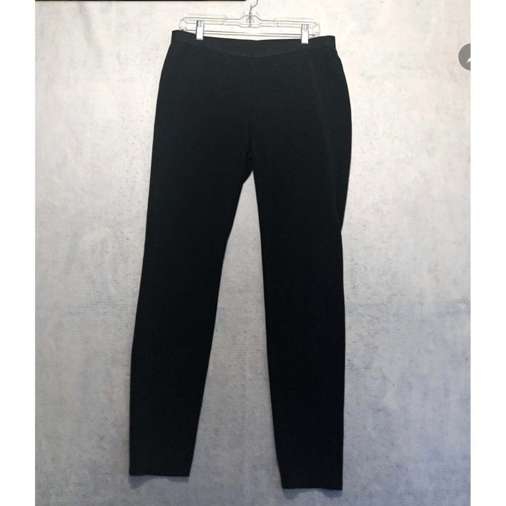 EILEEN FISHER Pants M / 8 10 Pull On Pants Slim Leg Straight Black Elastic Waist